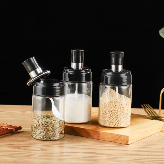 Moisture-Proof Glass Seasoning Bottle with Integrated Spoon Cover Price in Pakistan | LAPTAB