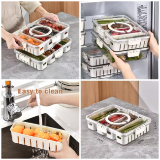 Maustic Acrylic 4-Grid Snack Box with Lid and Removable Compartments Price in Pakistan | LAPTAB