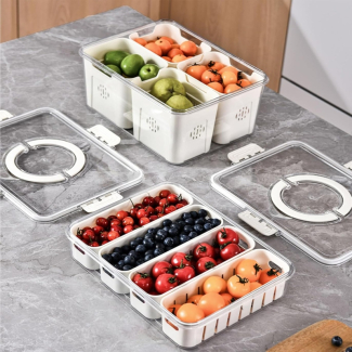 Maustic Acrylic 4-Grid Snack Box with Lid and Removable Compartments Price in Pakistan | LAPTAB