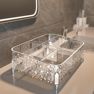 Acrylic Desktop Makeup Organizer with Multi-Grid Storage and Clear Visibility Price in Pakistan | LAPTAB