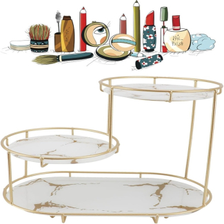 3 Tier Golden Vanity Stand - Versatile Makeup and Bathroom Organizer Price in Pakistan | LAPTAB