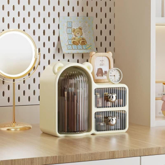 Bear Shape Makeup and Skincare Storage Box with Sliding Cover and Drawers Price in Pakistan | LAPTAB