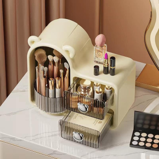 Bear Shape Makeup and Skincare Storage Box with Sliding Cover and Drawers Price in Pakistan | LAPTAB