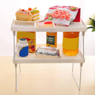 Pack of 2 Stackable Plastic Racks for Space-Saving Storage Solutions Price in Pakistan | LAPTAB