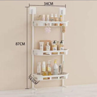 3 Layer Multipurpose Bathroom Rack - No Drilling Adhesive Storage Solution Price in Pakistan | LAPTAB