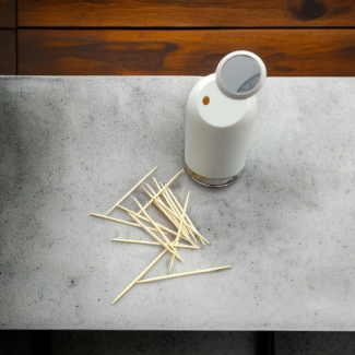 Portable Travel Toothpick Holder with Mini Mirror - 100 Bamboo Picks