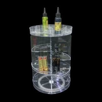 360? Rotating Crystal Makeup Organizer with Adjustable Tray and Large Capacity Price in Pakistan | LAPTAB