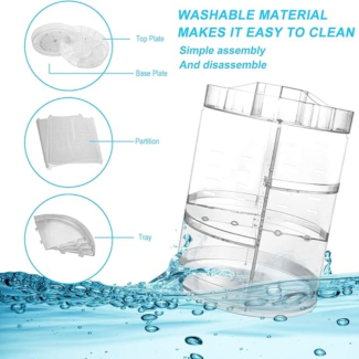 360? Rotating Crystal Makeup Organizer with Adjustable Tray and Large Capacity Price in Pakistan | LAPTAB