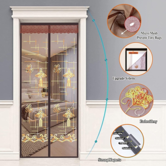 Traditional Embroidery Magnetic Screen Door for Easy Pet Access and Fresh Air Price in Pakistan | LAPTAB