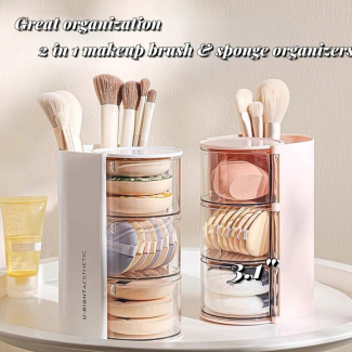 3Layer Makeup Sponge Holder with 360-Degree Rotating Design for Organizing Price in Pakistan | LAPTAB