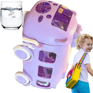 Cute Bus Shaped Water Bottle with Straw, 500ml Capacity for Kids Price in Pakistan | LAPTAB