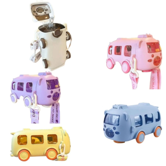 Cute Bus Shaped Water Bottle with Straw, 500ml Capacity for Kids