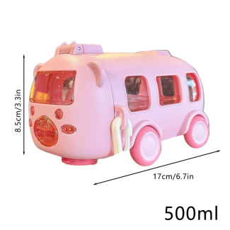 Cute Bus Shaped Water Bottle with Straw, 500ml Capacity for Kids Price in Pakistan | LAPTAB