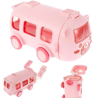 Cute Bus Shaped Water Bottle with Straw, 500ml Capacity for Kids Price in Pakistan | LAPTAB