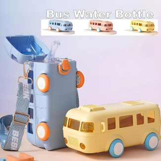 Cute Bus Shaped Water Bottle with Straw, 500ml Capacity for Kids Price in Pakistan | LAPTAB