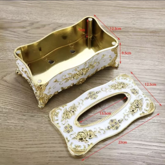 Vintage Acrylic and Alloy Tissue Box Holder - European Design, Multi-Color Price in Pakistan | LAPTAB