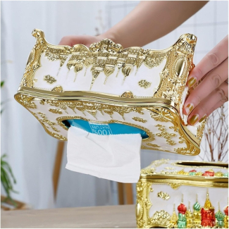 Vintage Acrylic and Alloy Tissue Box Holder - European Design, Multi-Color Price in Pakistan | LAPTAB