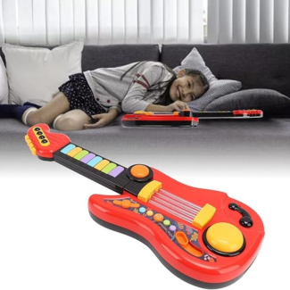 Battery Operated Kids Electric Guitar with Lights and Sounds, 21 Inch