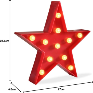 Star Shaped LED Marquee Light Sign - Warm White Plastic Decor Price in Pakistan | LAPTAB