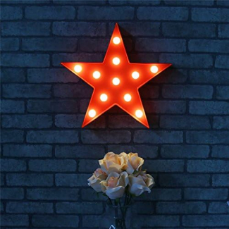 Star Shaped LED Marquee Light Sign - Warm White Plastic Decor Price in Pakistan | LAPTAB