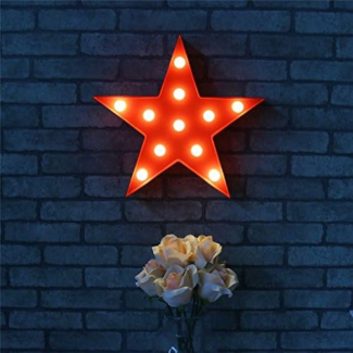 Star Shaped LED Marquee Light Sign - Warm White Plastic Decor Price in Pakistan | LAPTAB