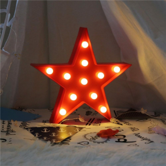 Star Shaped LED Marquee Light Sign - Warm White Plastic Decor Price in Pakistan | LAPTAB