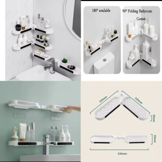 Wall Mounted Revolving Rack - 180? Rotating Corner Storage for Bathroom Price in Pakistan | LAPTAB