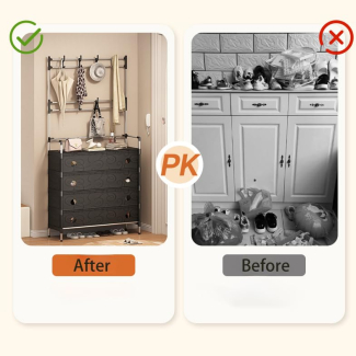 Dust Proof Multifunctional Coat and Shoes Rack with 4 Drawers and Hanging Rack Price in Pakistan | LAPTAB