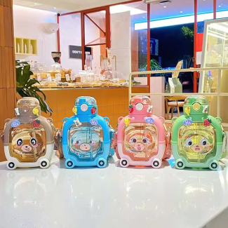 Cute Teddy Bear Sipper Bottle with Straw and Adjustable Strap for Kids Price in Pakistan | LAPTAB