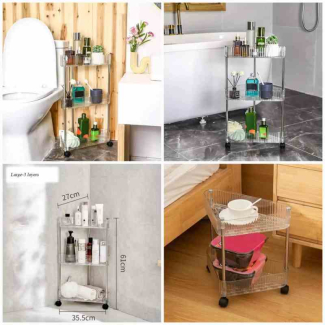 3 Tier Clear Acrylic Corner Bathroom Organizer for Cosmetics and Essentials