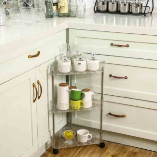 3 Tier Clear Acrylic Corner Bathroom Organizer for Cosmetics and Essentials Price in Pakistan | LAPTAB