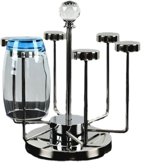 Stainless Steel 6-Cup Glass Holder Rack with Swivel Frame and Drainage Price in Pakistan | LAPTAB