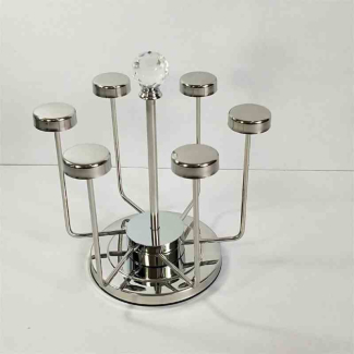 Stainless Steel 6-Cup Glass Holder Rack with Swivel Frame and Drainage Price in Pakistan | LAPTAB