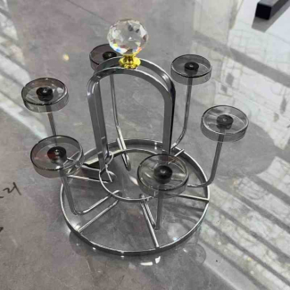 Stainless Steel 6-Cup Glass Holder Rack with Swivel Frame and Drainage Price in Pakistan | LAPTAB