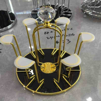 Golden Metal Cup and Mug Holder Rack with Drain Pan and Rubber Ends Price in Pakistan | LAPTAB