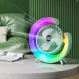 Desk Fans with LED Light - Rechargeable, Versatile, Energy-Efficient Cooling Price in Pakistan | LAPTAB