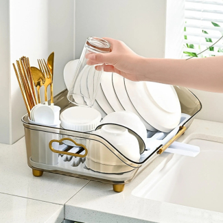 Laptab Acrylic Luxury Dish Drain Rack - Space-Saving Kitchen Organizer Price in Pakistan | LAPTAB