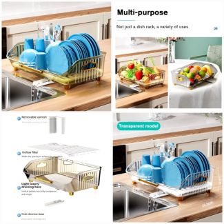 Laptab Acrylic Luxury Dish Drain Rack - Space-Saving Kitchen Organizer Price in Pakistan | LAPTAB