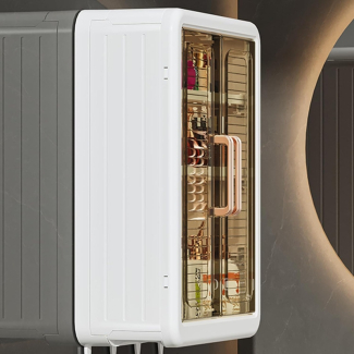 Wall Mounted Cabinet with Magnetic Doors and Hooks for Toiletries Storage Price in Pakistan | LAPTAB