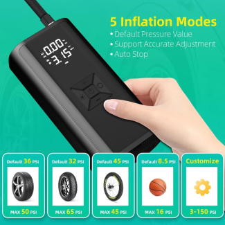 2in1 Wireless Car Air Compressor Mini Electric Pump with USB Power Bank Price in Pakistan | LAPTAB