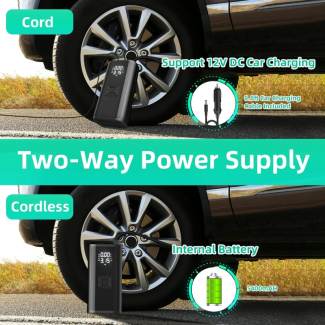2in1 Wireless Car Air Compressor Mini Electric Pump with USB Power Bank Price in Pakistan | LAPTAB