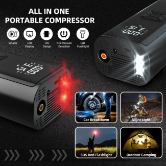 2in1 Wireless Car Air Compressor Mini Electric Pump with USB Power Bank Price in Pakistan | LAPTAB
