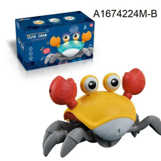 Battery Operated Interactive Crab Toy with Lights and Sounds for Babies
