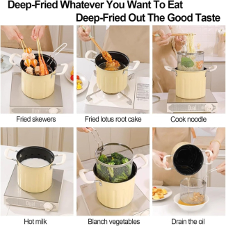 3 Litre Stainless Steel Deep Frying Pot with Glass Lid and Rubber Handles Price in Pakistan | LAPTAB