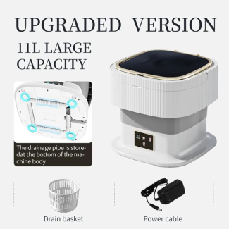 Mini Portable Electric Washing Machine - 11L Capacity for Small Spaces Price in Pakistan | LAPTAB