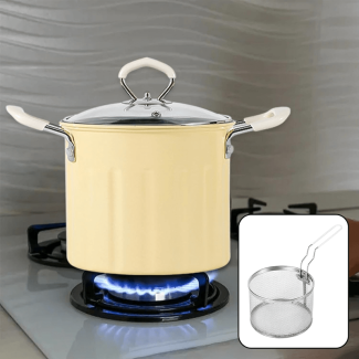 3L Stainless Steel Deep Frying Pot with Strainer Basket and Lid Price in Pakistan | LAPTAB