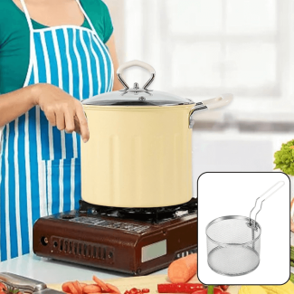 3L Stainless Steel Deep Frying Pot with Strainer Basket and Lid Price in Pakistan | LAPTAB