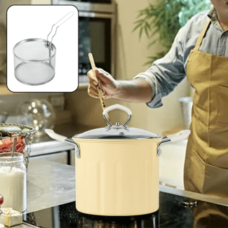 3L Stainless Steel Deep Frying Pot with Strainer Basket and Lid Price in Pakistan | LAPTAB