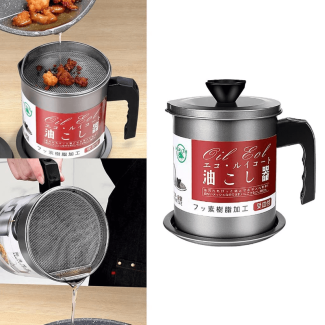 1.4L Stainless Steel Oil Filter Pot with Strainer for Cooking Oil Storage Price in Pakistan | LAPTAB