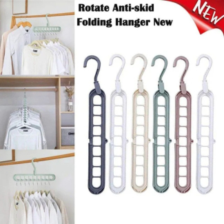 Pack of 5 9 Hole Magic Rotating Hangers for Efficient Wardrobe Organization Price in Pakistan | LAPTAB